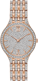 Bulova Crystal Collection Silver Crystals Dial Two Tone Steel Strap Watch for Women - 98L235