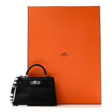 Load image into Gallery viewer, Chevre Chamkila Clou de Coeur Mini Kelly Sellier 20 Black