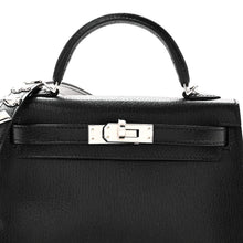 Load image into Gallery viewer, Chevre Chamkila Clou de Coeur Mini Kelly Sellier 20 Black