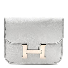 Load image into Gallery viewer, Metallic Chevre Chamkilight Constance Slim Wallet Argent