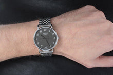 Load image into Gallery viewer, Tissot T Classic Everytime Quartz Black Dial Silver Steel Strap Watch for Men - T109.410.11.072.00