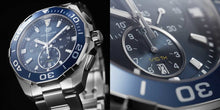Load image into Gallery viewer, Tag Heuer Aquaracer Blue Dial SIlver Steel Strap Watch for Men - CAY111B.BA0927