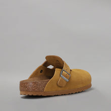 Load image into Gallery viewer, BIRKENSTOCK - BOSTON CLOGS - CORDUROY CORK BROWN EMBOSSED SUEDE - NARROW FIT
