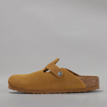 Load image into Gallery viewer, BIRKENSTOCK - BOSTON CLOGS - CORDUROY CORK BROWN EMBOSSED SUEDE - NARROW FIT