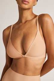 Base Front Close Bra in Buff