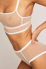 Load image into Gallery viewer, Sieve Longline Bra in Buff + White