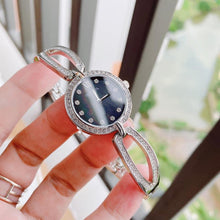 Load image into Gallery viewer, Bulova Crystal Black Mother of Pearl Dial Silver Steel Strap Watch for Women - 96L224
