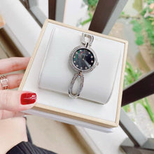 Load image into Gallery viewer, Bulova Crystal Black Mother of Pearl Dial Silver Steel Strap Watch for Women - 96L224