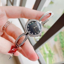 Load image into Gallery viewer, Bulova Crystal Black Mother of Pearl Dial Silver Steel Strap Watch for Women - 96L224