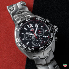 Load image into Gallery viewer, Tag Heuer Senna Chronograph Special Edition Black Dial Silver Steel Strap Watch for Men - CAZ1015.BA0883