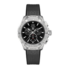 Load image into Gallery viewer, Tag Heuer Aquaracer Chronograph Black Dial Black Rubber Strap Watch for Men - CAY1110.FT6041