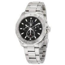 Load image into Gallery viewer, Tag Heuer Aquaracer Chronograph Black Dial Silver Steel Strap Watch for Men - CAY1110.BA0927