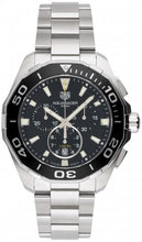 Load image into Gallery viewer, Tag Heuer Aquaracer Quartz Chronograph Black Dial Silver Steel Strap Watch for Men - CAY111A.BA0927
