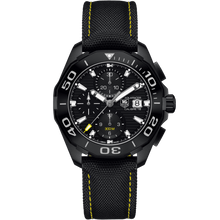Load image into Gallery viewer, Tag Heuer Aquaracer Chronograph PVD Black Dial Black Nylon Strap Watch for Men - CAY218A.FC6361