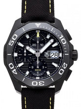 Load image into Gallery viewer, Tag Heuer Aquaracer Chronograph PVD Black Dial Black Nylon Strap Watch for Men - CAY218A.FC6361