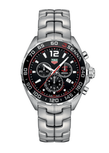 Load image into Gallery viewer, Tag Heuer Senna Chronograph Special Edition Black Dial Silver Steel Strap Watch for Men - CAZ1015.BA0883