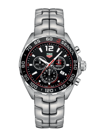 Tag Heuer Senna Chronograph Special Edition Black Dial Silver Steel Strap Watch for Men - CAZ1015.BA0883