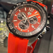 Load image into Gallery viewer, Tag Heuer Formula 1 Chronograph Red Dial Red Rubber Strap Watch for Men - CAZ101AN.FT8055