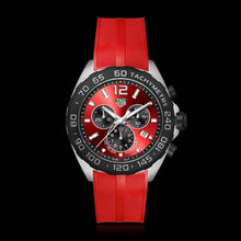 Load image into Gallery viewer, Tag Heuer Formula 1 Chronograph Red Dial Red Rubber Strap Watch for Men - CAZ101AN.FT8055