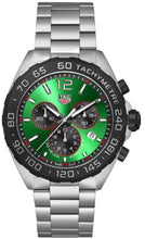 Load image into Gallery viewer, Tag Heuer Formula 1  Chronograph Green Dial Silver Steel Strap Watch for Men - CAZ101AP.BA0842