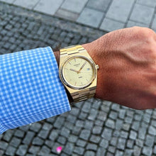 Load image into Gallery viewer, Tissot PRX Champagne Yellow Gold Dial Gold Steel Strap Watch for Men - T137.410.33.021.00