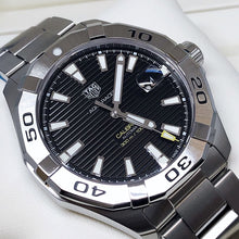 Load image into Gallery viewer, Tag Heuer Aquaracer Automatic Black Dial Silver Steel Strap Watch for Men - WAY2010.BA0927