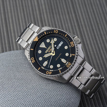 Load image into Gallery viewer, Seiko 5 Sports Automatic Black Dial Silver Steel Strap Watch For Men - SRPD57K1