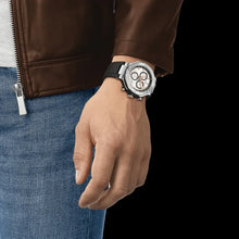 Load image into Gallery viewer, Tissot T Race Chronograph White Dial Black Rubber Strap Watch For Men - T141.417.17.011.00