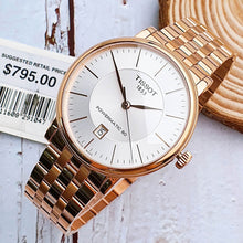Load image into Gallery viewer, Tissot T Classic Carson Premium Automatic White Dial Rose Gold Steel Strap Watch for Men - T122.407.33.031.00