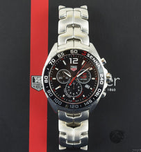 Load image into Gallery viewer, Tag Heuer Senna Chronograph Special Edition Black Dial Silver Steel Strap Watch for Men - CAZ1015.BA0883