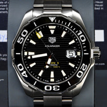 Load image into Gallery viewer, Tag Heuer Aquaracer Black Dial Silver Steel Strap Strap Watch for Men - WAY201A.BA0927