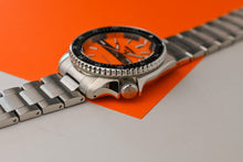 Load image into Gallery viewer, Seiko 5 Sports Double Hurricane Retro Orange Dial Silver Steel Strap Watch For Men - SRPK11K1