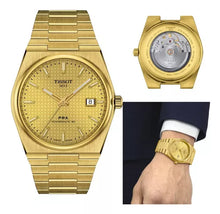 Load image into Gallery viewer, Tissot PRX Powermatic 80 Gold Dial Gold Steel Strap Watch for Men - T137.407.33.021.00