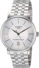 Load image into Gallery viewer, Tissot T Classic Carson Premium Powermatic 80 White Dial Silver Steel Strap Watch For Men - T122.407.11.031.00