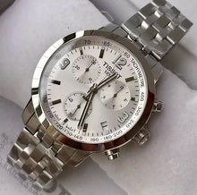 Load image into Gallery viewer, Tissot PRC 200 Chronograph White Dial Silver Steel Strap Watch For Men - T055.417.11.017.00