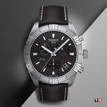 Load image into Gallery viewer, Tissot PR 100 Sport Quartz Chronograph Black Dial Black Leather Strap Watch For Men - T101.617.16.051.00
