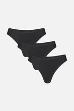 Load image into Gallery viewer, Cloud Cotton Low Thong in Black (Pack)