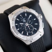 Load image into Gallery viewer, Tag Heuer Aquaracer Chronograph Black Dial Black Rubber Strap Watch for Men - CAY1110.FT6041