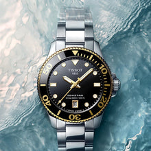 Load image into Gallery viewer, Tissot Seastar 1000 Black Dial Silver Steel Strap Watch For Men - T120.210.21.051.00