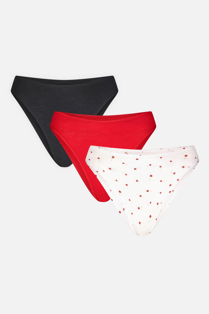 Cloud Cotton French Cut Brief in Black Cherry (Pack)