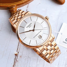Load image into Gallery viewer, Tissot T Classic Carson Premium Automatic White Dial Rose Gold Steel Strap Watch for Men - T122.407.33.031.00