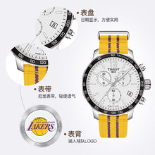 Load image into Gallery viewer, Tissot Quickster Chronograph NBA LA Lakers White Dial Yellow NATO Strap Watch for Men - T095.417.17.037.05