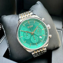 Load image into Gallery viewer, Hugo Boss Gregor Chronograph Green Dial Two Tone Steel Strap Watch For Men - 1514081