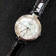 Load image into Gallery viewer, Tissot T Lady Flamingo Mother of Pearl White Dial Black Leather Strap Watch for Women - T094.210.16.111.00