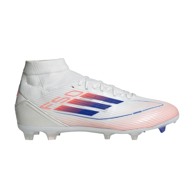 adidas F50 League Mid-Cut Firm/Multi-Ground Cloud White Lucid Blue Solar Red (Women's)