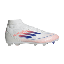 Load image into Gallery viewer, adidas F50 League Mid-Cut Firm/Multi-Ground Cloud White Lucid Blue Solar Red (Women's)