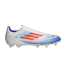 Load image into Gallery viewer, adidas F50 League Laceless Firm/Multi-Ground Cloud White Solar Red Lucid Blue