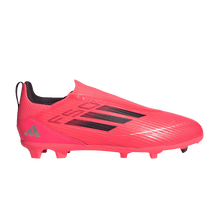 Load image into Gallery viewer, adidas F50 League Laceless Firm/Multi-Ground Turbo Aurora Black Platinum Metallic (GS)