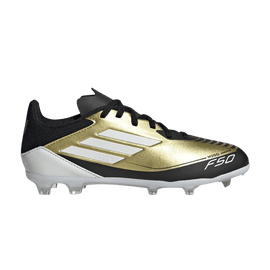 adidas F50 League Firm/Multi-Ground Messi Gold Metallic Cloud White Core Black (GS)