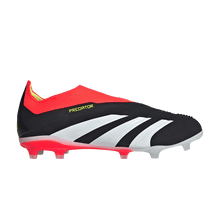 Load image into Gallery viewer, adidas Predator 24+ Laceless FG Core Black Cloud White Solar Red (GS)
